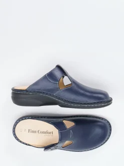 Damen Finn Comfort – Komfort-Pantolette aus Kalbleder Dunkel