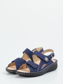 Damen Finn Comfort – Komfortsandale aus Nubukleder Marine