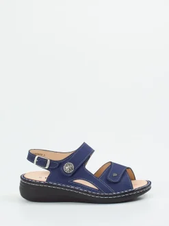 Damen Finn Comfort – Komfortsandale aus Nubukleder Marine