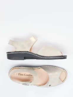 – Komfortsandale aus Metallicleder champagner*Finn Comfort Discount