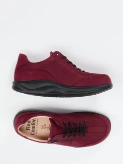 Damen Finn Comfort – Komfort-Sneaker aus Nubukleder bordeaux