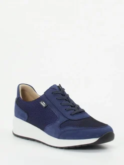 Damen Finn Comfort – Komfort-Sneaker aus Stretchleder Marine