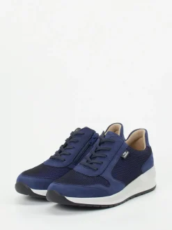 Damen Finn Comfort – Komfort-Sneaker aus Stretchleder Marine