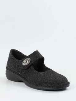 Damen Finn Comfort – Mary-Jane-Hausschuh aus Wollfilz anthrazit
