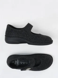 Damen Finn Comfort – Mary-Jane-Hausschuh aus Wollfilz anthrazit