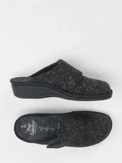 Damen Finn Comfort – Pantoffeln aus Wollfilz in Anthrazit