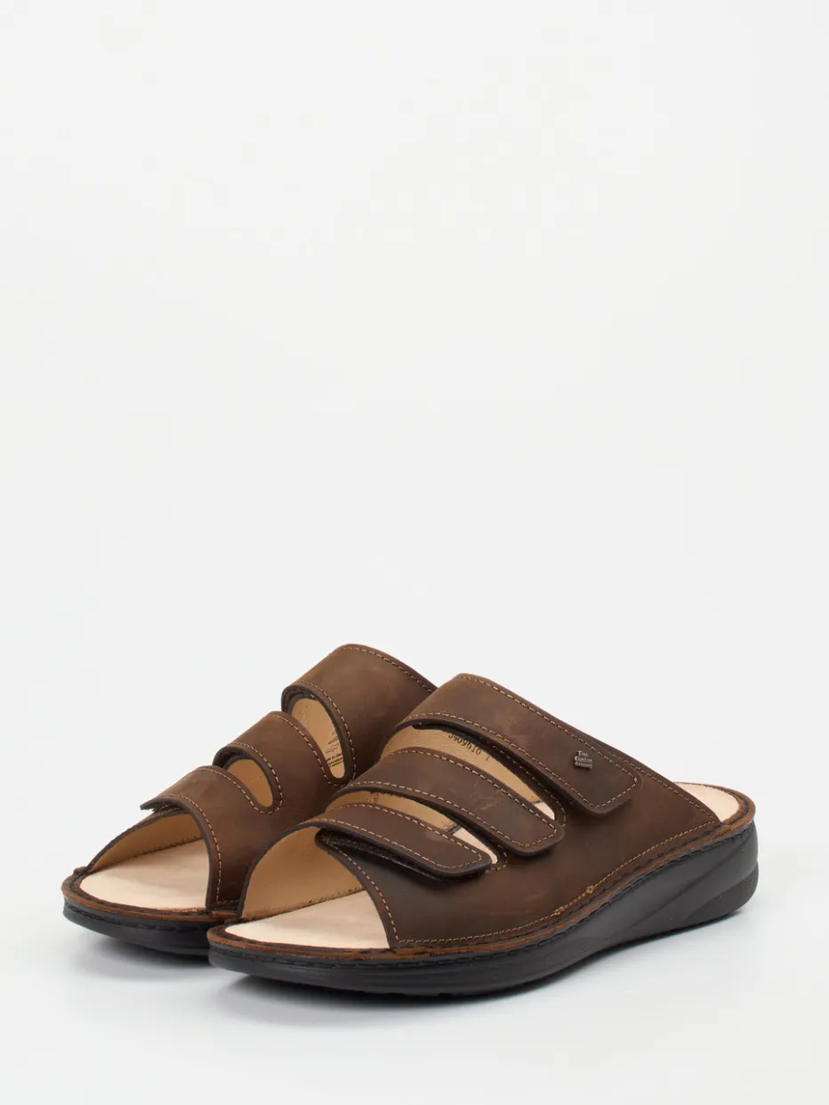 Herren Finn Comfort – Pantolette aus Fettleder dunkel