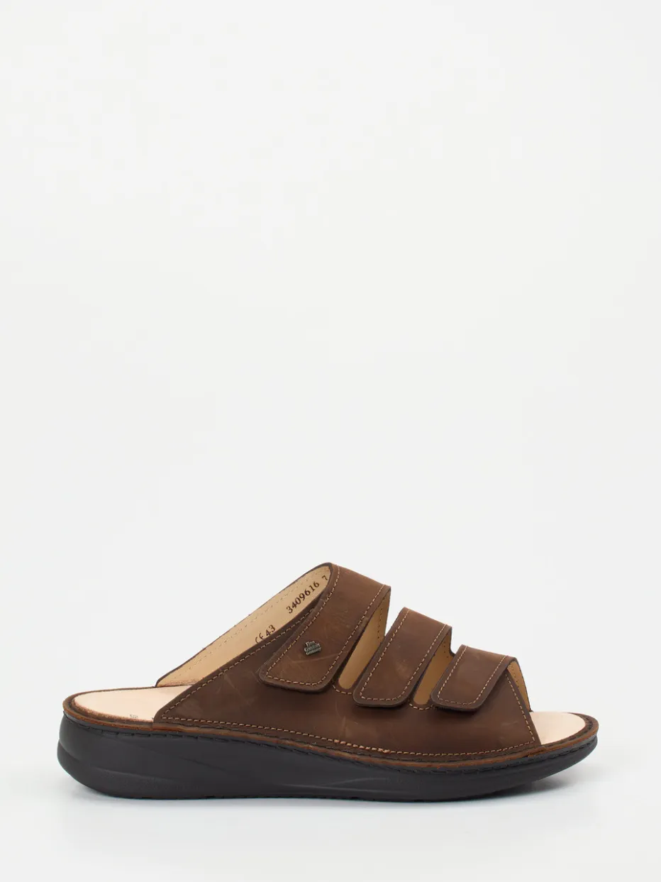 Herren Finn Comfort – Pantolette aus Fettleder dunkel