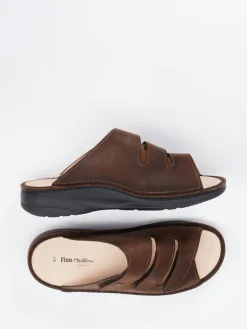 Herren Finn Comfort – Pantolette aus Fettleder dunkel