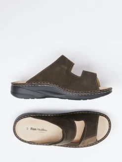 – Pantolette aus Nubukleder Dunkel*Finn Comfort Sale