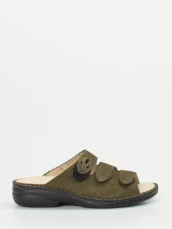 – Pantolette aus Nubukleder oliv*Finn Comfort Hot