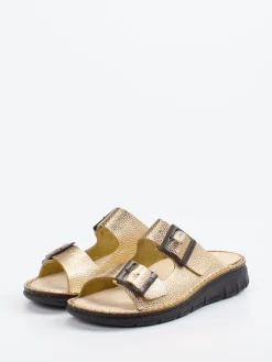 – Pantolette aus Metallicleder goldfarben*Finn Comfort Clearance