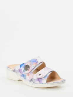 Damen Finn Comfort – Pantolette aus Kalbleder in Pastelloptik