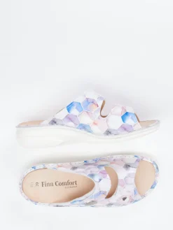 Damen Finn Comfort – Pantolette aus Kalbleder in Pastelloptik