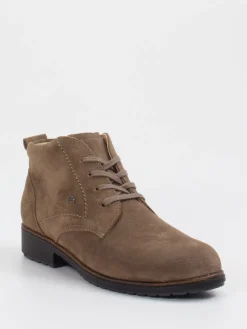 Damen Finn Comfort – Schnürboots aus Veloursleder taupe