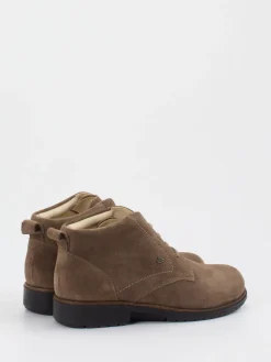 Damen Finn Comfort – Schnürboots aus Veloursleder taupe