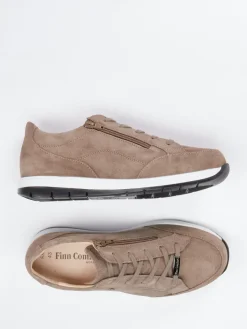 Herren Finn Comfort – Schnürschuh aus Veloursleder taupe