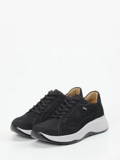 Damen Finn Comfort – Schnürschuh aus Nubukleder Schwarz