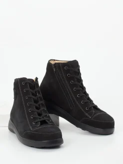 Damen Finn Comfort – Schnürstiefelette aus Nubukleder