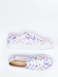 Damen Finn Comfort – Sneaker aus geprägtem Leder Rosé-color