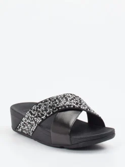 Damen FitFlop – Pantolette aus Textil mit Strassbesatz