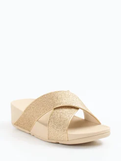 Damen FitFlop – Pantolette aus Textil in Champagner