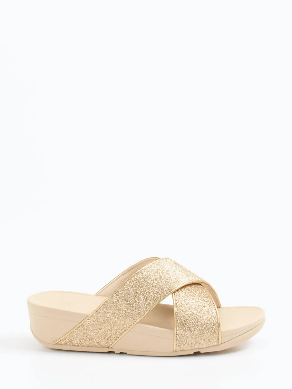 Damen FitFlop – Pantolette aus Textil in Champagner