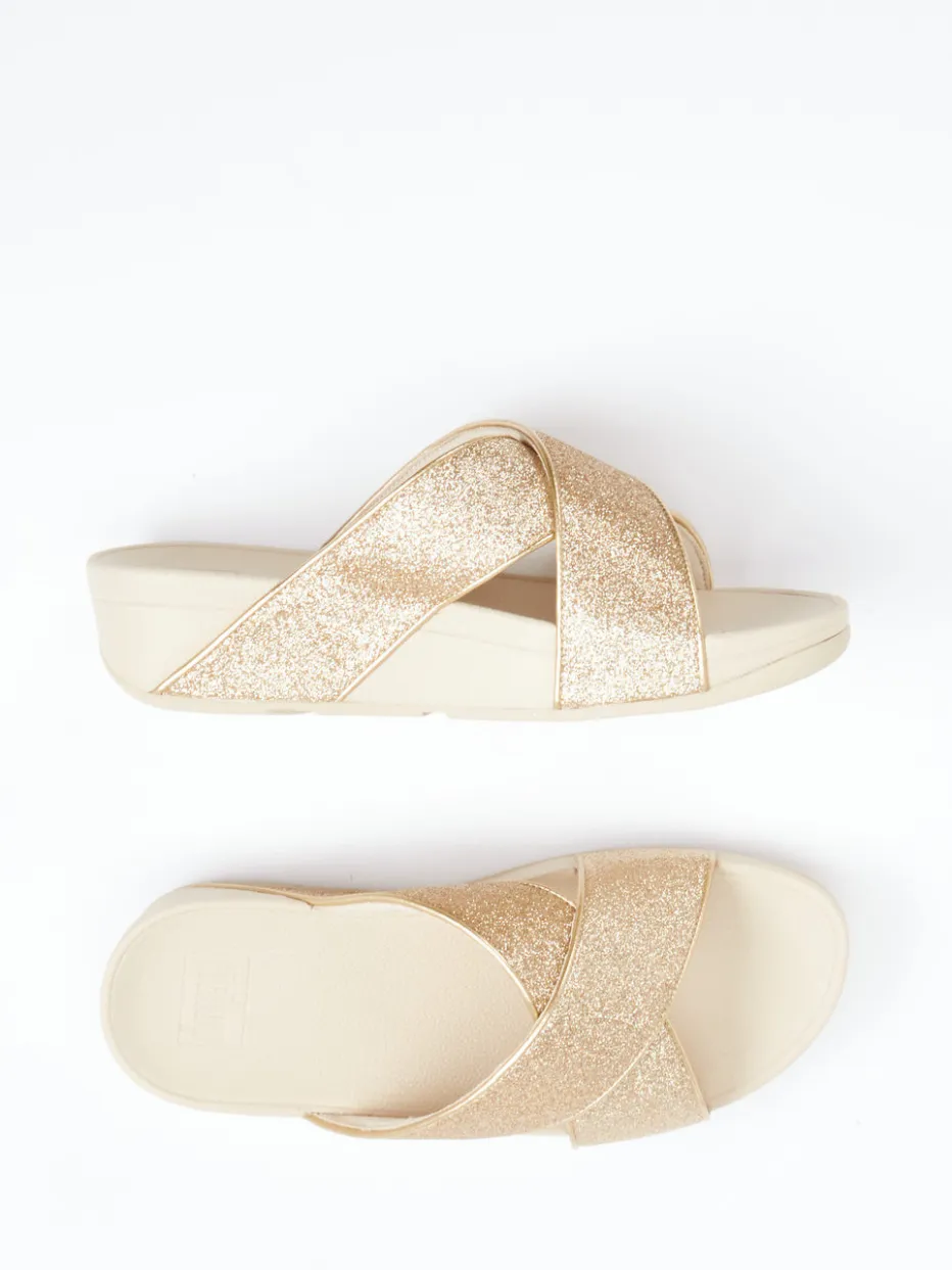 Damen FitFlop – Pantolette aus Textil in Champagner