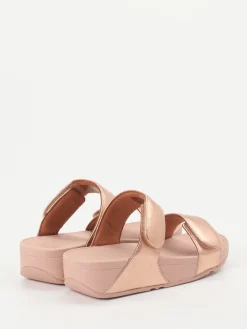 Damen FitFlop – Sandalen aus Metallicleder in Roségold