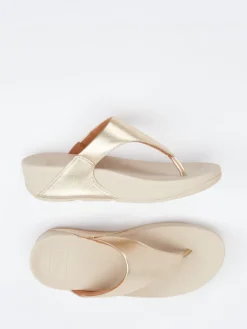 Damen FitFlop – Zehentrenner aus Metallicleder farben