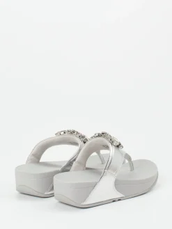 Damen FitFlop – Zehentrenner aus Kalbleder in Silber