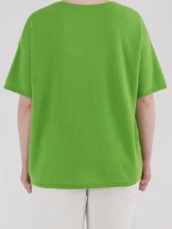 Damen FLONA – Kurzarm-Pullover aus Kaschmir Apfel