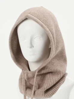 Damen FLONA – Strickhaube aus Kaschmir in Taupe