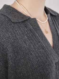 Damen FLONA – Strickpullover aus Wolle anthrazit