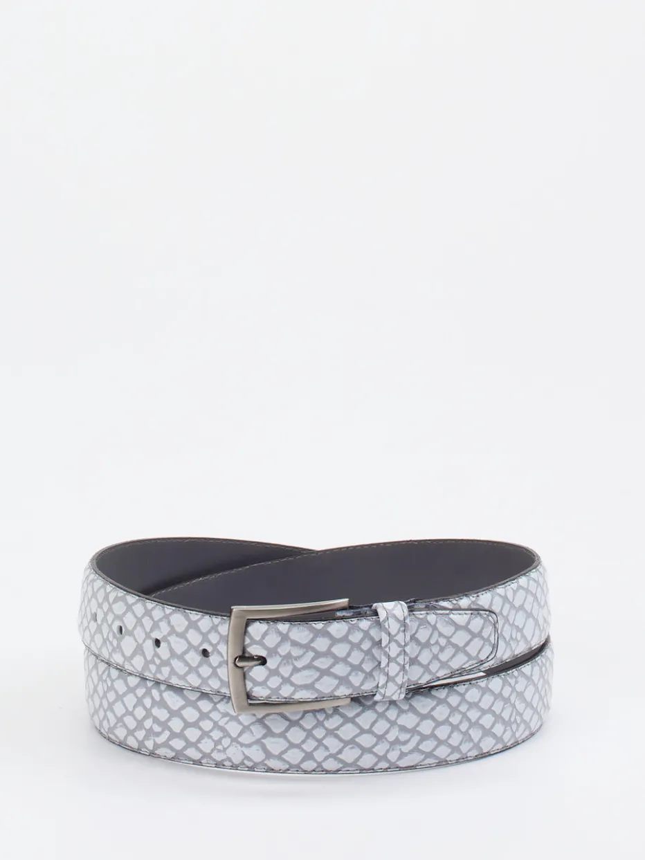 – Gürtel aus Kalbleder mit Schlangenprägung*Floris van Bommel New