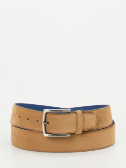 Herren Floris van Bommel – Ledergürtel aus Veloursleder cognac