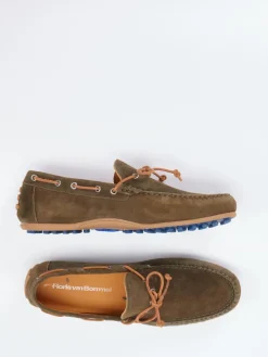 Herren Floris van Bommel – Mokassin aus Veloursleder oliv