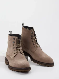 – Schnürboots aus Veloursleder Taupe*Floris van Bommel Sale