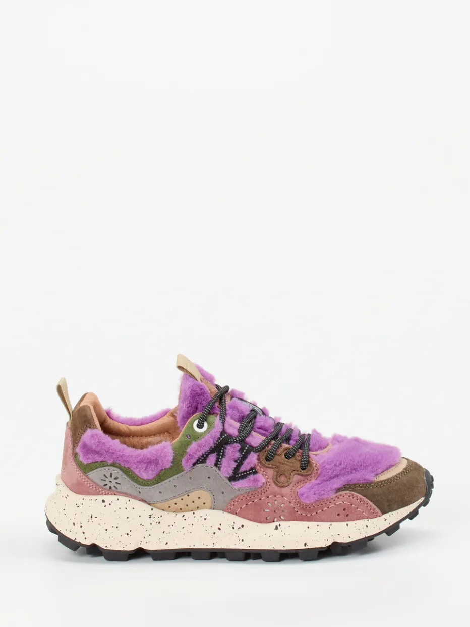 – Sneaker aus Veloursleder und Textil Lila*Flower Mountain Online