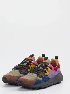 – Trail-Sneaker aus Veloursleder/Textil Multicolor*Flower Mountain Hot
