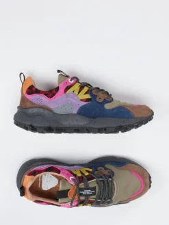 – Trail-Sneaker aus Veloursleder/Textil Multicolor*Flower Mountain Hot