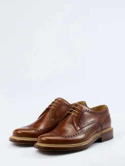 – Brogue Derby aus Kalbleder cognac*Franz Gustav Discount