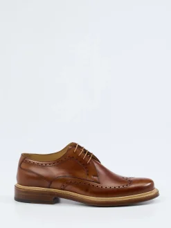 – Brogue Derby aus Kalbleder cognac*Franz Gustav Discount