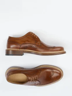 – Brogue Derby aus Kalbleder cognac*Franz Gustav Discount