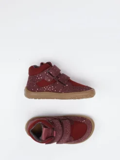 Kinder Froddo – Barfuß-Sneaker aus geprägtem Leder bordeaux