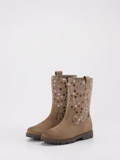 Kinder Froddo – Kinderstiefel aus geprägtem Leder sandbeige