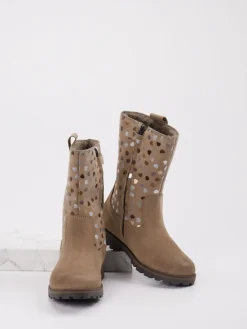 Kinder Froddo – Kinderstiefel aus geprägtem Leder sandbeige