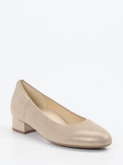 Damen Gabor – Ballerinas aus Metallicleder in Champagner