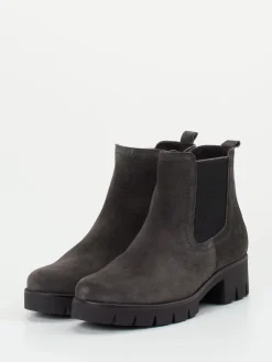 Damen Gabor – Chelsea Boots aus Veloursleder Anthrazit