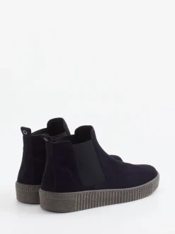 Damen Gabor – Chelsea-Stiefelette aus Veloursleder navy